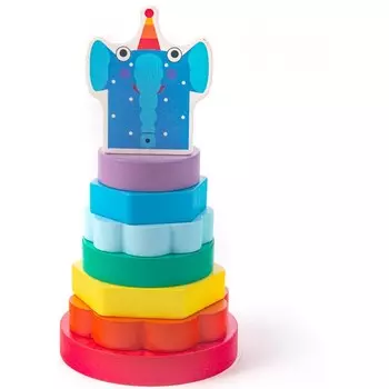 Деревянная игрушка Деревяшки Пирамидка Слон Ду-Ду