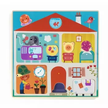 Деревянная игрушка Djeco Двухслойный пазл Найди правильное место