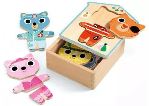 Деревянная игрушка Djeco Первый пазл Одежда