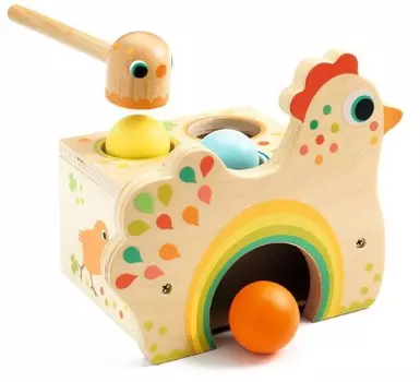 Деревянная игрушка Djeco Забивалка Курочка 06305/17