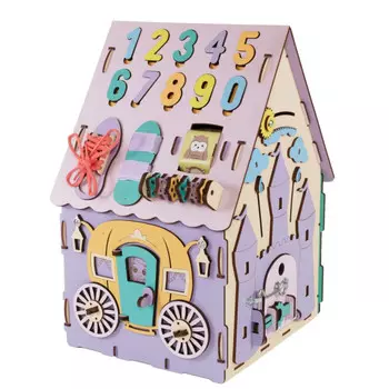 Деревянная игрушка Eco Wood Art Бизиборд Домик