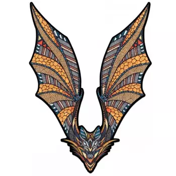 Деревянная игрушка Eco Wood Art Фигурный пазл Летучая Мышь S 27x20 см