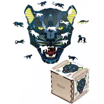 Деревянная игрушка Eco Wood Art Пазл головоломка Пантера S 21x19 см