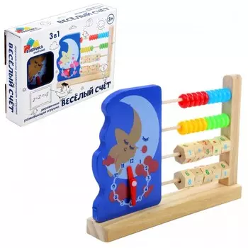 Деревянная игрушка Фабрика фантазий Часики-счеты Месяц