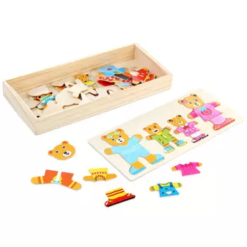 Деревянная игрушка Фабрика фантазий Пазл-вкладка Медвежата