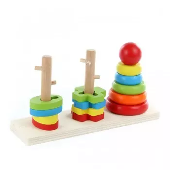 Деревянная игрушка Фабрика фантазий Пирамидка и сортер