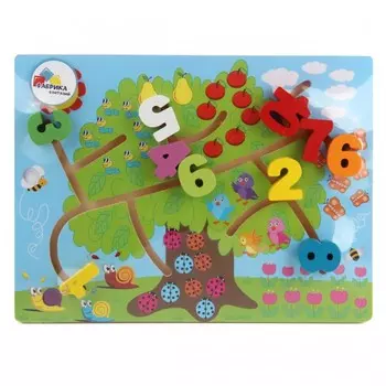 Деревянная игрушка Фабрика фантазий Рамка-лабиринт Цифры