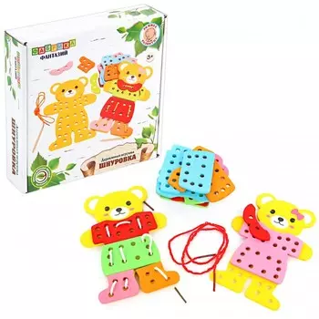 Деревянная игрушка Фабрика фантазий Шнуровка Забавный Мишка