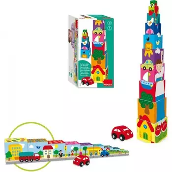 Деревянная игрушка Goula Кубики-пирамидка Машинка
