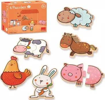 Деревянная игрушка Goula Первые пазлы Животные 53434