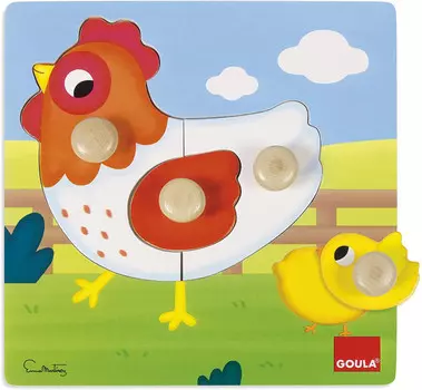 Деревянная игрушка Goula Рамка-вкладыш Курочка