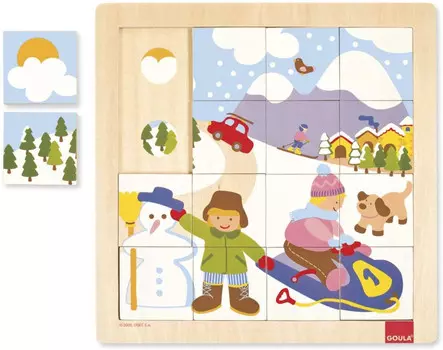 Деревянная игрушка Goula Рамка-вкладыш Зима