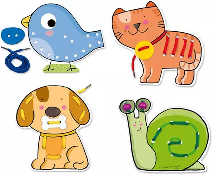 Деревянная игрушка Goula Шнуровка Животные