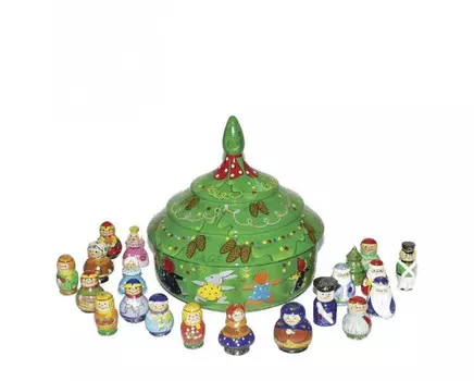 Деревянная игрушка Хохлома Счетный материал 12 месяцев