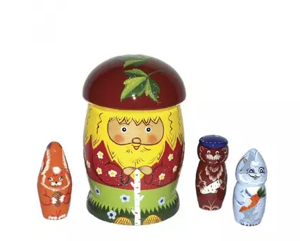 Деревянная игрушка Хохлома Счетный материал Гриб