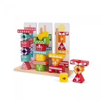 Деревянная игрушка Janod Набор пирамидок Тотемы