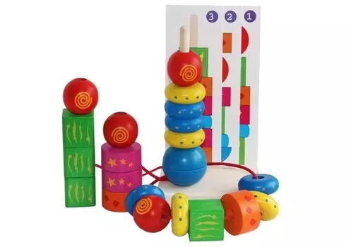 Деревянная игрушка Краснокамская игрушка Пирамидка Геометрическая фантазия