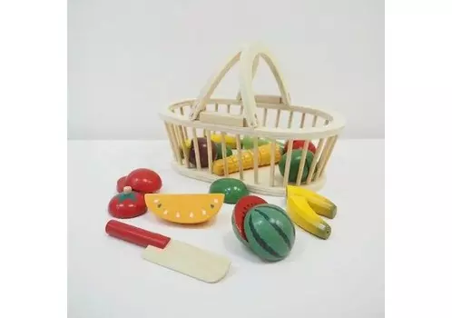 Деревянная игрушка Magni Набор фруктов в корзине 2504