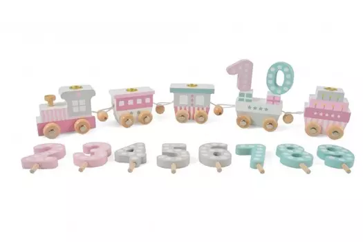 Деревянная игрушка Magni Паровозик с цифрами Birthday