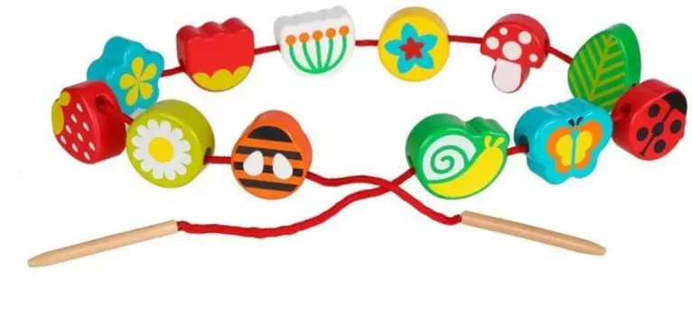 Деревянная игрушка Mapacha Шнуровка-фигурки Полянка
