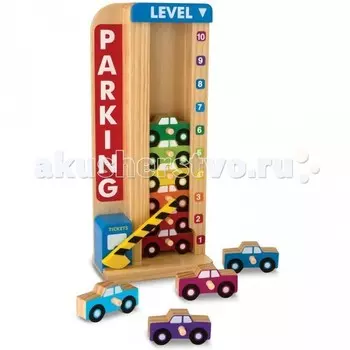 Деревянная игрушка Melissa &amp; Doug Классические игрушки Сложи и посчитай Гараж