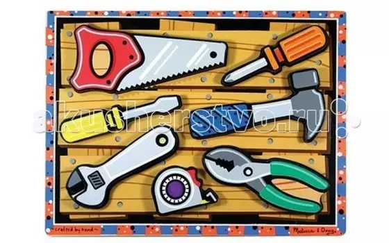 Деревянная игрушка Melissa &amp; Doug Мои первые пазлы Иструменты (объемные 7 элементов)