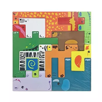 Деревянная игрушка Наша Игрушка Головоломка животные (13 предметов)