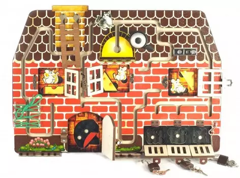 Деревянная игрушка Нескучные Игры Бизиборд № 4 Кошки-мышки