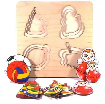 Деревянная игрушка Нескучные Игры Рамка-вкладыш Больше-меньше Игрушки