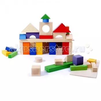 Деревянная игрушка Paremo конструктор 51 деталь окрашенный в деревянном ящике PE117-9