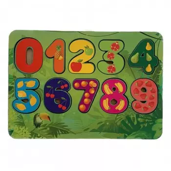 Деревянная игрушка Paremo Вкладыши Цифры Фрукты