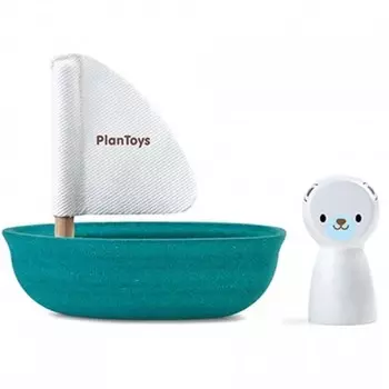 Деревянная игрушка Plan Toys Лодка и полярный медведь