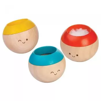 Деревянная игрушка Plan Toys Набор погремушек Сенсорные неваляшки 3 шт.