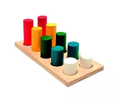 Деревянная игрушка RNToys Цилиндры втыкалки 2 ряда