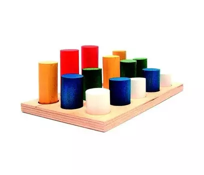 Деревянная игрушка RNToys Цилиндры втыкалки 3 ряда