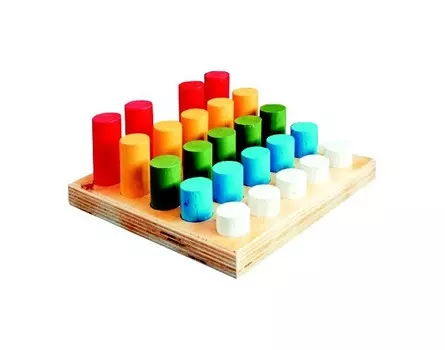 Деревянная игрушка RNToys Цилиндры втыкалки 5 рядов