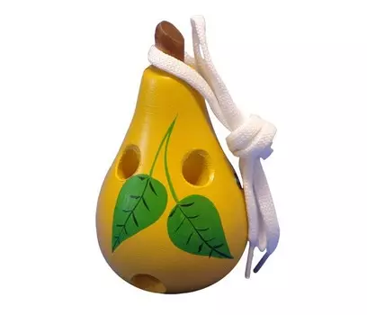 Деревянная игрушка RNToys Груша шнуровка расписная