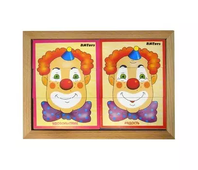 Деревянная игрушка RNToys Клоун эмоции 6 шт.
