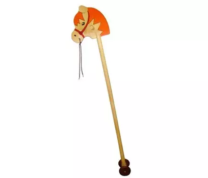 Деревянная игрушка RNToys Лошадка скакалка на колесиках