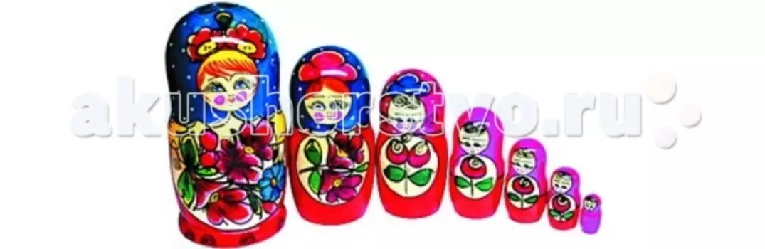 Деревянная игрушка RNToys Матрешка 7 в 1 росписная