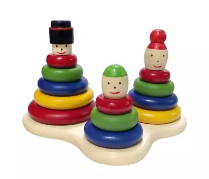 Деревянная игрушка RNToys Пирамидка Семейка