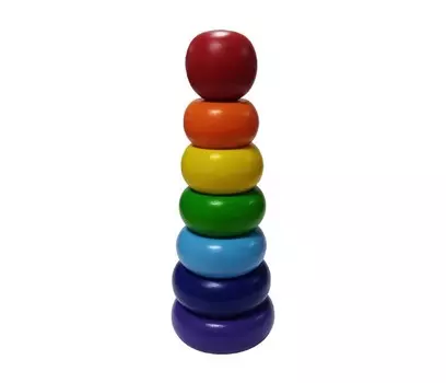 Деревянная игрушка RNToys Пирамидка Семицветик