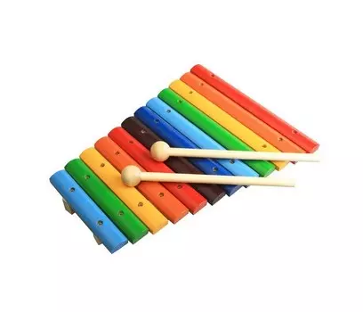 Деревянная игрушка RNToys Ксилофон окрашенный 12 тонов
