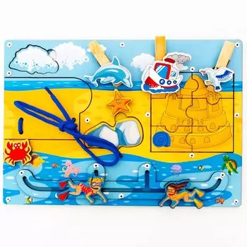 Деревянная игрушка Сибирские игрушки Бизиборд Пляж