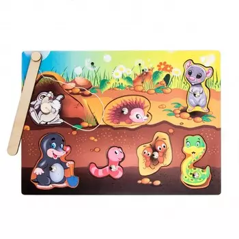 Деревянная игрушка Сибирские игрушки Магнитная рыбалка Подземный мир