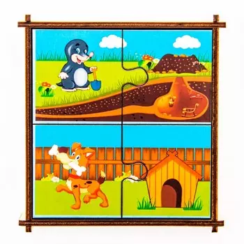 Деревянная игрушка Сибирские игрушки Пазлы-пара Кто где живёт?