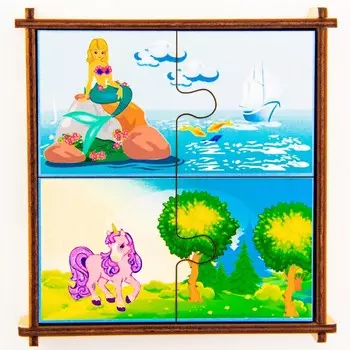 Деревянная игрушка Сибирские игрушки Пазлы-пара Сказочные персонажи