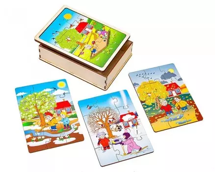 Деревянная игрушка Смайл Декор Набор пазлов Времена года