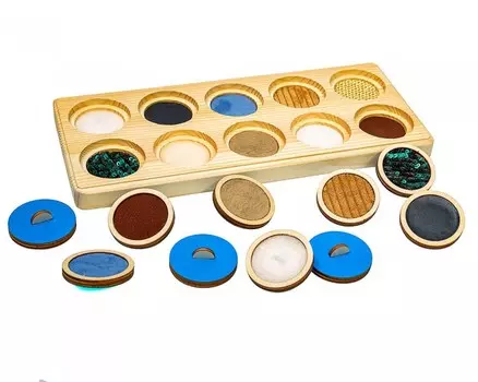 Деревянная игрушка Смайл Декор Тактильный планшет Монтессори