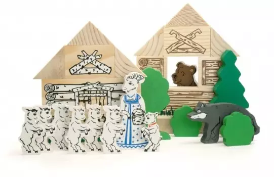 Деревянная игрушка Томик Конструктор Сказки Волк и семеро козлят